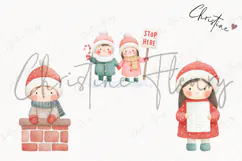 Cute Christmas Children Clipart | Christmas PNG Product Image 3