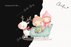 Cute Christmas Children Clipart | Christmas PNG Product Image 2