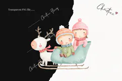 Cute Christmas Children Clipart | Christmas PNG Product Image 2
