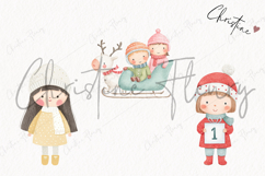 Cute Christmas Children Clipart | Christmas PNG Product Image 3