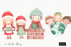 Cute Christmas Children Clipart | Christmas PNG Product Image 1