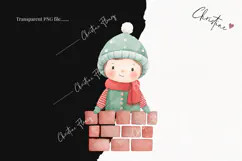 Cute Christmas Children Clipart | Christmas PNG Product Image 2