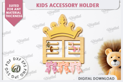 Kids Accessory Holder LaserCut. Hair Scrunchie Hanger SVG Product Image 1