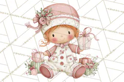 Kids with Gingerbread Cookies Clipart PNG, Cartoon Holiday Product Image 3