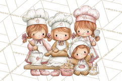 Kids with Gingerbread Cookies Clipart PNG, Cartoon Holiday Product Image 5