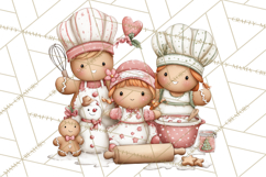 Kids with Gingerbread Cookies Clipart PNG, Cartoon Holiday Product Image 3