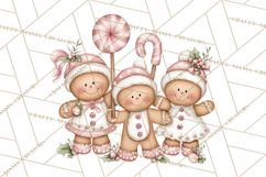 Kids with Gingerbread Cookies Clipart PNG, Cartoon Holiday Product Image 4