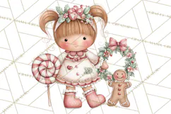 Kids with Gingerbread Cookies Clipart PNG, Cartoon Holiday Product Image 2