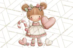 Kids with Gingerbread Cookies Clipart PNG, Cartoon Holiday Product Image 3
