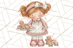 Kids with Gingerbread Cookies Clipart PNG, Cartoon Holiday Product Image 4