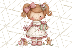 Kids with Gingerbread Cookies Clipart PNG, Cartoon Holiday Product Image 2