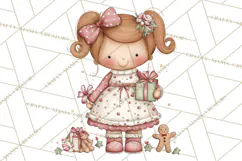 Kids with Gingerbread Cookies Clipart PNG, Cartoon Holiday Product Image 2