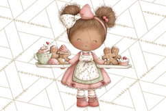 Kids with Gingerbread Cookies Clipart PNG, Cartoon Holiday Product Image 3