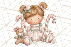 Kids with Gingerbread Cookies Clipart PNG, Cartoon Holiday Product Image 4