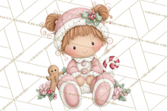 Kids with Gingerbread Cookies Clipart PNG, Cartoon Holiday Product Image 2
