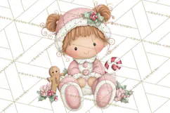 Kids with Gingerbread Cookies Clipart PNG, Cartoon Holiday Product Image 2