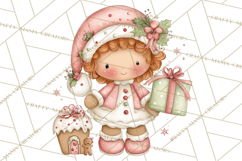 Kids with Gingerbread Cookies Clipart PNG, Cartoon Holiday Product Image 4