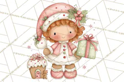 Kids with Gingerbread Cookies Clipart PNG, Cartoon Holiday Product Image 4