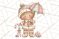 Kids with Gingerbread Cookies Clipart PNG, Cartoon Holiday Product Image 5