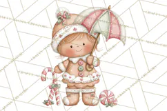 Kids with Gingerbread Cookies Clipart PNG, Cartoon Holiday Product Image 5