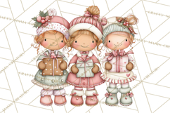 Kids with Gingerbread Cookies Clipart PNG, Cartoon Holiday Product Image 3