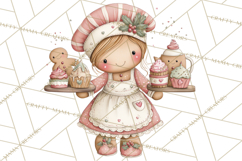 Kids with Gingerbread Cookies Clipart PNG, Cartoon Holiday Product Image 2