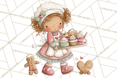 Kids with Gingerbread Cookies Clipart PNG, Cartoon Holiday Product Image 3