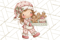 Kids with Gingerbread Cookies Clipart PNG, Cartoon Holiday Product Image 4