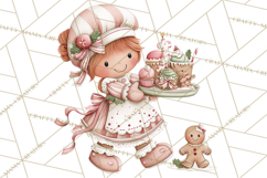 Kids with Gingerbread Cookies Clipart PNG, Cartoon Holiday Product Image 5