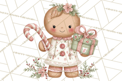 Kids with Gingerbread Cookies Clipart PNG, Cartoon Holiday Product Image 2