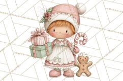 Kids with Gingerbread Cookies Clipart PNG, Cartoon Holiday Product Image 4