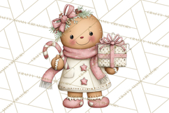 Kids with Gingerbread Cookies Clipart PNG, Cartoon Holiday Product Image 3