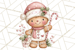 Kids with Gingerbread Cookies Clipart PNG, Cartoon Holiday Product Image 4