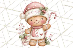 Kids with Gingerbread Cookies Clipart PNG, Cartoon Holiday Product Image 4