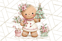 Kids with Gingerbread Cookies Clipart PNG, Cartoon Holiday Product Image 5