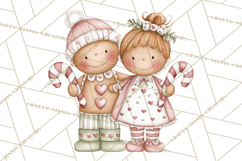 Kids with Gingerbread Cookies Clipart PNG, Cartoon Holiday Product Image 5
