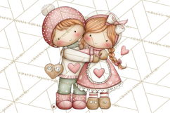 Kids with Gingerbread Cookies Clipart PNG, Cartoon Holiday Product Image 2