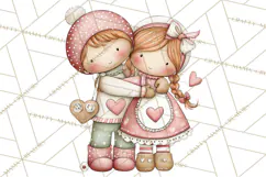Kids with Gingerbread Cookies Clipart PNG, Cartoon Holiday Product Image 2