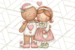 Kids with Gingerbread Cookies Clipart PNG, Cartoon Holiday Product Image 4