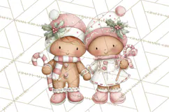 Kids with Gingerbread Cookies Clipart PNG, Cartoon Holiday Product Image 3
