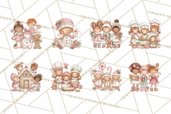 Kids with Gingerbread Cookies Clipart PNG, Cartoon Holiday Product Image 7