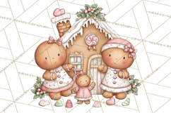 Kids with Gingerbread Cookies Clipart PNG, Cartoon Holiday Product Image 2