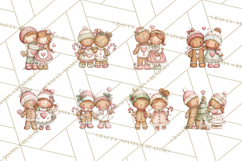 Kids with Gingerbread Cookies Clipart PNG, Cartoon Holiday Product Image 8