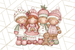 Kids with Gingerbread Cookies Clipart PNG, Cartoon Holiday Product Image 4