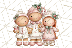 Kids with Gingerbread Cookies Clipart PNG, Cartoon Holiday Product Image 5