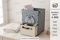 Kids Dog Desk Organizer with Drawer Laser Cut. Kids SVG Product Image 1