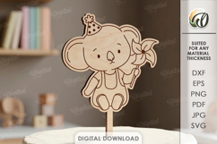 Kids Birthday Cake Topper Laser Cut. Cute Animal. Koala SVG Product Image 1