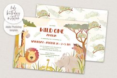 Kids Birthday Invitation - African Savannah - PSD Template Product Image 1