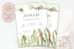 PSD Kids Birthday Invitation #10 - Garden Critters Product Image 1