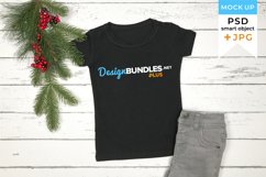 Black t-shirt mockup Christmas | Christmas shirt mockup Product Image 1
